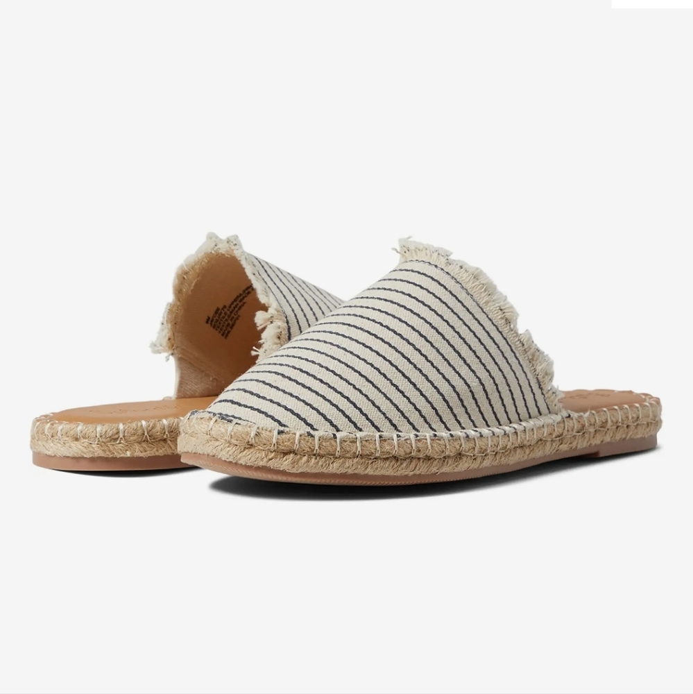 Splendid Jaime striped espadrilles beige mules women's size 10